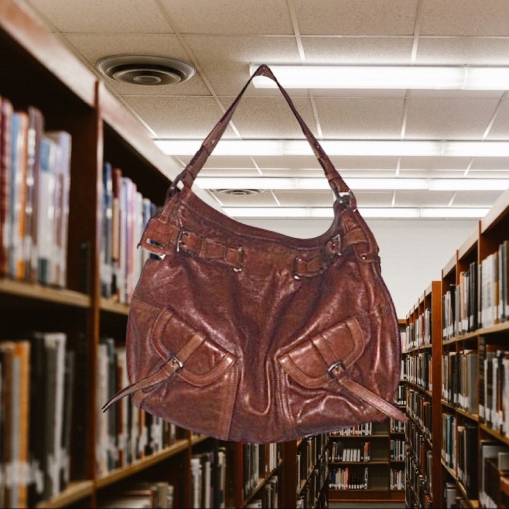 Vintage DKNY Brown Leather Satchel